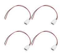 sourcing map 4pcs Type-C Female Chassis 2 Pin Wire, 3A 5V Round USB-C Female Socket to Pigtail Waterproof Terminal Extension Cable for PC LED Lamps Laptop, White