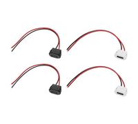 sourcing map 4pcs Type-C Female Chassis 2 Pin Wire, 3A 5V Square USB-C Female Socket to Pigtail Waterproof Terminal Extension Cable for PC LED Lamps Laptop, Black, White