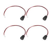 sourcing map 4Pcs Type-C Female Chassis 2 Pin Wire, 5V 3A Round USB C Female Socket to PH2.0 Waterproof Terminal Extension Cable for PC LED Lamps Electric Charging Port Power, Black