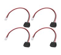 sourcing map 4Pcs Type-C Female Chassis 2 Pin Wire, 5V 3A Square USB C Female Socket to PH2.0 Waterproof Terminal Extension Cable for PC LED Lamps Electric Charging Port Power, Black