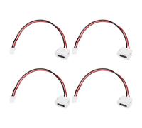 sourcing map 4Pcs Type-C Female Chassis 2 Pin Wire, 5V 3A Square USB C Female Socket to PH2.0 Waterproof Terminal Extension Cable for PC LED Lamps Electric Charging Port Power, White