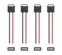 sourcing map 4Pcs Type-C Female Chassis Connector, 2 Pin Waterproof Pigtail Bare Wire Panel Mount Socket with Rubber Ring for DIY USB-C Charging Port Installation (Without Terminal)