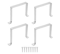 sourcing map 4Pcs U Shape Square Tube Clamp, 120x120mm U Shaped Bracket 304 Stainless Steel Square Strap Clamp with Phillips Head Self Drilling Screws for Pipes Door Closed Bar Holder Railings