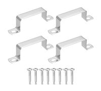 sourcing map 4Pcs U Shape Square Tube Clamp, 70x35mm U Shaped Bracket 304 Stainless Steel Square Strap Clamp with Phillips Head Self Drilling Screws for Pipes Door Closed Bar Holder Railings