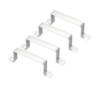 sourcing map 4pcs U Shaped Connector Bracket 100x50mm Square Pipe Clamp | Carbon Steel Square Tube Buckle,for Pipe Hose Cable Automotive Parts, Silver