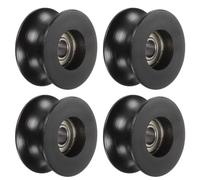 sourcing map 4pcs U Type Groove Pulley Black Nylon Guide Rolling Bearing 8x40x20.5mm U Groove Roller Wheel for Door Window or Drive Mechanical Equipment