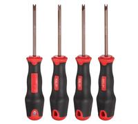 sourcing map 4pcs U1.7/2/2.3/2.6 U-Type Screwdriver 7.09" Magnetic Screwdrivers 4.02" Heat-Treated S2 Alloy Steel with Ergonomic Handle for DIY Repairing, Red Brown