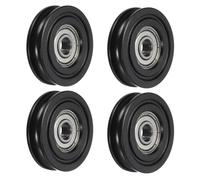 sourcing map 4pcs U608ZZ Nylon Pulley U-Groove Ball Bearing 8x40x10mm U Groove Roller Wheel (GCr15) Chrome Steel Bearings, ABEC3