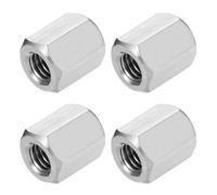 sourcing map 4Pcs UNC 3/8"-16 Coupling Nuts, 20mm Length 304 Stainless Steel Hex Rod Coupler Nut Fully Threaded Studding Connector Fasteners, Silver Tone