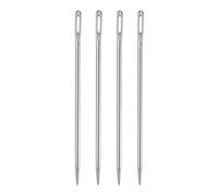 sourcing map 4pcs Upholstery Needles 3mm Diameter 100mm (3.94") Extra Long Large Eye Stitching Sewing Straight Hand Needles Stainless Steel for Leather Tapestry Embroidery Tufting Webbing