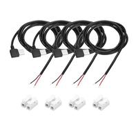 sourcing map 4Pcs USB Plug Pigtail, 1M/3.2FT Male Elbow Short Power Cable 22AWG 5V 3A USB-C Plug with 2-Position Wire Connector for USB Type A Equipment Installed or Replacement DIY, Black