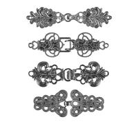 sourcing map 4pcs Vintage Sweater Clips Cape Cloak Clasp Retro Cardigan Clips Shawl Collar Clasp Dress Shirt Brooch Clip for Women, Gun-black