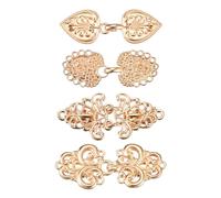 sourcing map 4pcs Vintage Sweater Clips Cape Cloak Clasp Retro Cardigan Clips Shawl Collar Clasp Dress Shirt Brooch Clip for Women(Rose Gold)