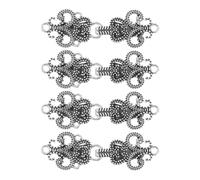 sourcing map 4pcs Vintage Sweater Clips, Retro Shawl Clips Cape Cloak Clasp Cardigan Collar Brooch Clip for Women(Silver)