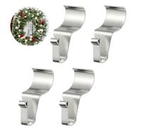 sourcing map 4Pcs Vinyl Siding Hooks for Hanging Outdoor, Stainless Steel Siding Clips Wreath Garland Hanger for Front Door Back Porch Decor, Silver