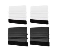 sourcing map 4pcs Vinyl Squeegee, Felt Edge Vinyl Wrap Decal Squeegee Tool, 4-Inch Car Vinyl Film Scraper Plastic Squeegee for Car Wrap, Sign Making, Window, White+Black, Rectangle