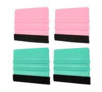 sourcing map 4pcs Vinyl Squeegee, Felt Edge Vinyl Wrap Decal Squeegee Tool, 4-Inch Car Vinyl Film Scraper Plastic Squeegee for Car Wrap, Sign Making, Window, Pink+Green, Rectangle