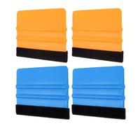 sourcing map 4pcs Vinyl Squeegee, Felt Edge Vinyl Wrap Decal Squeegee Tool, 4-Inch Car Vinyl Film Scraper Plastic Squeegee for Car Wrap, Sign Making, Window, Yellow+Blue, Rectangle