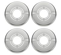 sourcing map 4pcs Wall Split Flange 0.39" (10mm) Plastic Round Adjustable Split Flange Pipe Cover Clip-on Escutcheon Collar Under Sink Pipe Radiator for Bathroom Kitchen Toilet, Silver