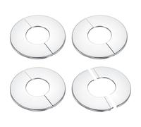 sourcing map 4Pcs Wall Split Flange, 100mm x 5mm 304 Stainless Steel Round Escutcheon Plate, Self-Adhesive Plumbing Cover Plates for 42mm Dia. Pipes Universal Water Pipe Faucet Decoration