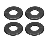 sourcing map 4pcs Wall Split Flange 105mm / 4.1" OD Escutcheon Plate ABS Round Self-Adhesive Plumbing Cover Plates for 44mm / 1.7" Dia Water Pipe Faucet Decoration Accessories, Black