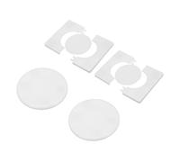 sourcing map 4Pcs Wall Split Flange, 115/90mm OD Self-Adhesive Escutcheon Plates ABS Round Plumbing Cover Buckle for 52mm Dia Water Pipe Faucet Wall Hole Decoration Accessories, White