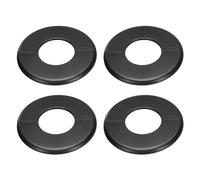 sourcing map 4pcs Wall Split Flange 115mm / 4.5" OD Escutcheon Plate ABS Round Self-Adhesive Plumbing Cover Plates for 51mm / 2" Dia Water Pipe Faucet Decoration Accessories, Black