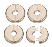 sourcing map 4pcs Wall Split Flange 11mm/0.4" Self-Adhesive Plumbing Cover Plates ABS Plastic Round Escutcheon Plate Buckle Design for Water Pipe Bathroom Kitchen Decoration, Gold Tone