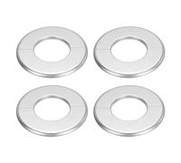 sourcing map 4pcs Wall Split Flange 130mm / 5.1" OD Escutcheon Plate ABS Round Self-Adhesive Plumbing Cover Plates for 64mm / 2.5" Dia Water Pipe Faucet Decoration Accessories, Silver