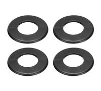 sourcing map 4pcs Wall Split Flange 130mm / 5.1" OD Escutcheon Plate ABS Round Self-Adhesive Plumbing Cover Plates for 64mm / 2.5" Dia Water Pipe Faucet Decoration Accessories, Black