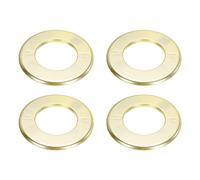 sourcing map 4pcs Wall Split Flange 140mm / 5.5" OD Escutcheon Plate ABS Round Self-Adhesive Plumbing Cover Plates for 78mm / 3.1" Dia Water Pipe Faucet Decoration Accessories, Gold