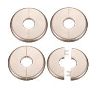 sourcing map 4pcs Wall Split Flange 22.5mm/0.9" Self-Adhesive Plumbing Cover Plates ABS Plastic Round Escutcheon Plate Buckle Design for Water Pipe Bathroom Kitchen Decoration, Gold Tone