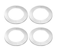 sourcing map 4pcs Wall Split Flange 3.98" (101mm) Stainless Steel Round Self-Adhesive Split Flange Pipe Cover Clip-on Escutcheon Collar for Floor Ceiling Bathroom Kitchen Toilet