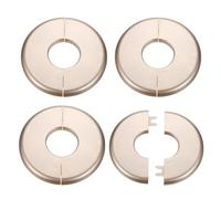 sourcing map 4pcs Wall Split Flange 33.5mm/1.3" Self-Adhesive Plumbing Cover Plates ABS Plastic Round Escutcheon Plate Buckle Design for Water Pipe Bathroom Kitchen Decoration, Gold Tone