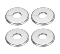 sourcing map 4pcs Wall Split Flange 80mm / 3.1" OD Escutcheon Plate ABS Round Self-Adhesive Plumbing Cover Plates for 26mm / 1" Dia Water Pipe Faucet Decoration Accessories, Silver