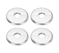 sourcing map 4pcs Wall Split Flange 80mm / 3.1" OD Escutcheon Plate ABS Round Self-Adhesive Plumbing Cover Plates for 22mm / 0.9" Dia Water Pipe Faucet Decoration Accessories, Silver