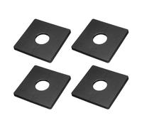 sourcing map 4pcs Wall Split Flange 85mm / 3.3" Length Escutcheon Plate ABS Square Self-Adhesive Plumbing Cover Plates for 26mm / 1" Dia Water Pipe Faucet Decoration Accessories, Black
