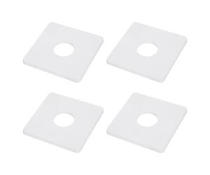 sourcing map 4pcs Wall Split Flange 85mm / 3.3" Length Escutcheon Plate ABS Square Self-Adhesive Plumbing Cover Plates for 26mm / 1" Dia Water Pipe Faucet Decoration Accessories, White