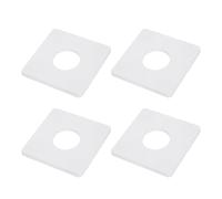 sourcing map 4pcs Wall Split Flange 86mm / 3.4" Length Escutcheon Plate ABS Square Self-Adhesive Plumbing Cover Plates for 33mm / 1.3" Dia Water Pipe Faucet Decoration Accessories, White
