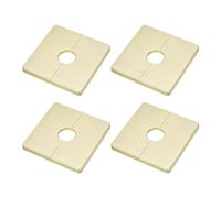 sourcing map 4pcs Wall Split Flange 86mm / 3.4" Length Escutcheon Plate ABS Square Self-Adhesive Plumbing Cover Plates for 22mm / 0.9" Dia Water Pipe Faucet Decoration Accessories, Gold
