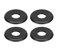 sourcing map 4pcs Wall Split Flange 95mm / 3.7" OD Escutcheon Plate ABS Round Self-Adhesive Plumbing Cover Plates for 33mm / 1.3" Dia Water Pipe Faucet Decoration Accessories, Black