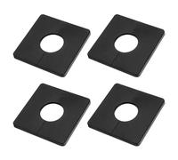 sourcing map 4pcs Wall Split Flange 97mm / 3.4" Length Escutcheon Plate ABS Square Self-Adhesive Plumbing Cover Plates for 33mm / 1.3" Dia Water Pipe Faucet Decoration Accessories, Black
