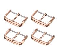 sourcing map 4Pcs Watch Band Replacement Buckle 18mm 316L Stainless Steel Clasp for Leather Silicone Nylon Canvas Watch Bands, Rose Tone