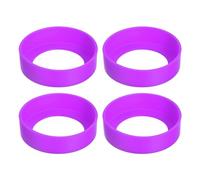 sourcing map 4pcs Water Bottle Boot, Protective Silicone Boot Sleeve Non Slip Bottom Cover Bumper for Water Bottles Mug Tumbler Purple(65mm)