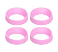 sourcing map 4pcs Water Bottle Boot, Protective Silicone Boot Sleeve Non Slip Bottom Cover Bumper for Water Bottles Mug Tumbler Pink(65mm)