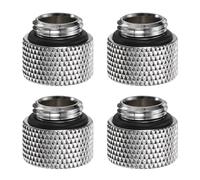 sourcing map 4pcs Water Cooling Adapter G1/4" Thread Male to Female 0.39" Column Length Mini Compression Fitting Copper Extender Fitting with O-Ring for Computer PC Water Cooled System, Silver