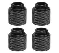 sourcing map 4pcs Water Cooling Adapter G1/4" Thread Male to Female 0.59" Column Length Mini Compression Fitting Copper Extender Fitting with O-Ring for Computer PC Water Cooled System, Black