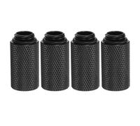 sourcing map 4pcs Water Cooling Adapter G1/4" Thread Male to Female 1.18" Column Length Mini Compression Fitting Copper Extender Fitting with O-Ring for Computer PC Water Cooled System, Black