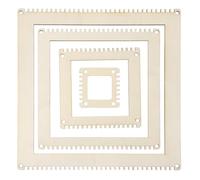 sourcing map 4pcs Weaving Loom, 2" 4" 6" 8" Square Gear Shape Weaving Loom Kit for DIY Crafting, Hanging Decor, Woven Tapestry Knitted Crafts Making