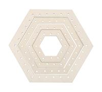 sourcing map 4pcs Weaving Loom, 3.2" 4.3" 5.5" 7" Hexagon Gear Shape Weaving Loom Kit for DIY Crafting, Hanging Decor, Woven Tapestry Knitted Crafts Making